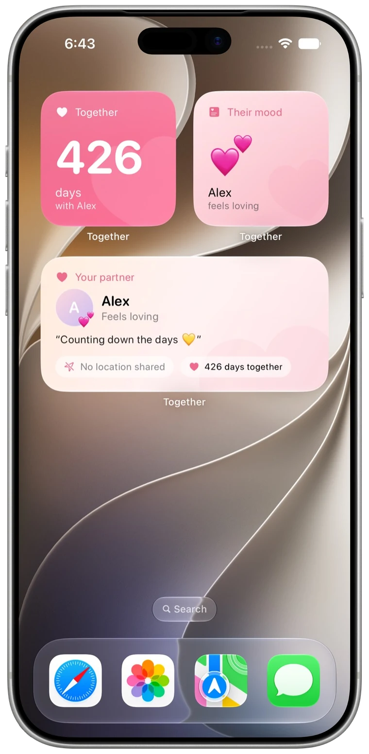 Together widgets on the iOS Home Screen